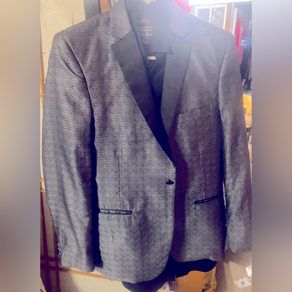 Boys Grey & Black Suit Jacket & Shirt